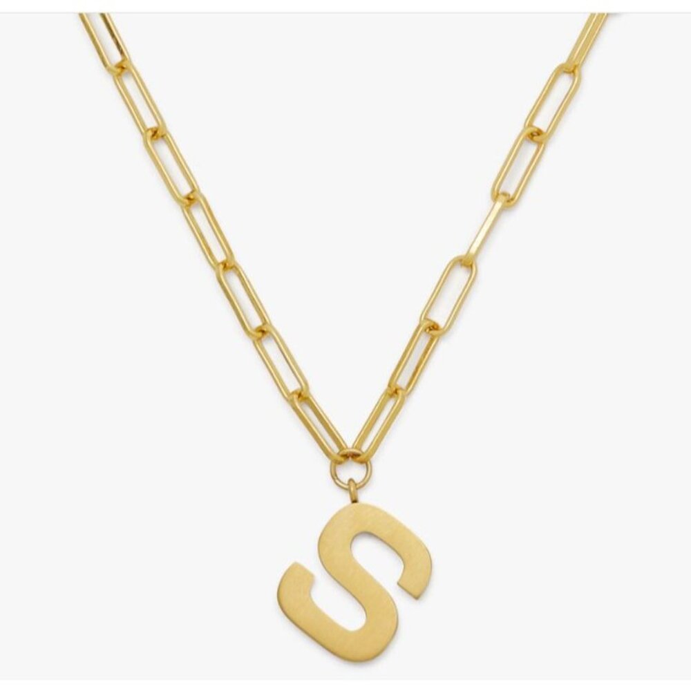 Kate Spade Gold 17 Inch Chain Necklace With S Pendant  NWT - Picture 2 of 8